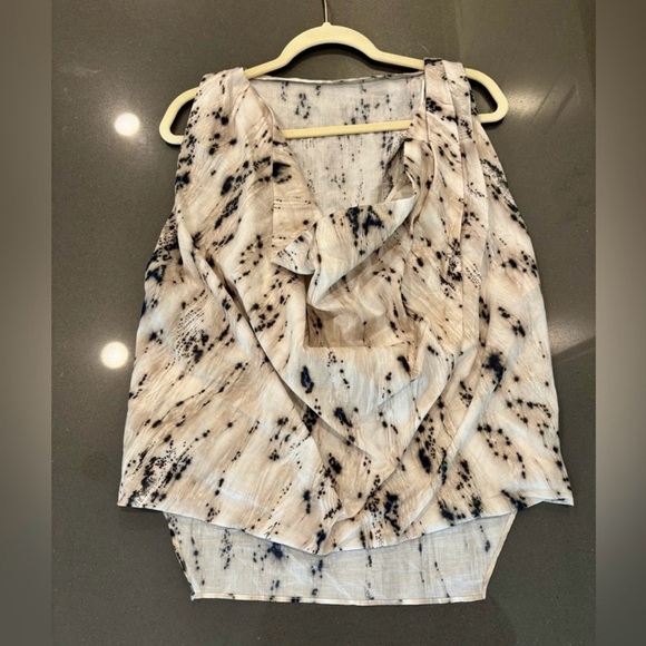 NWT Zara VOLUMINOUS PRINTED TOP ZW COLLECTION Black/Ecru Size Small - Picture 4 of 9